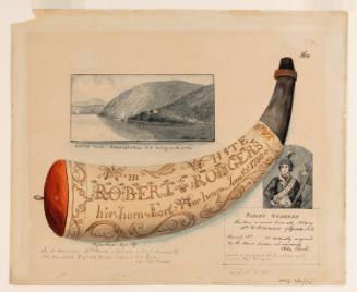 Powder Horn: Robert Rodgers (FW-160), with a Landscape Vignette of Rodgers Rock, Lake George, New York and a Portrait of Robert Rodgers
