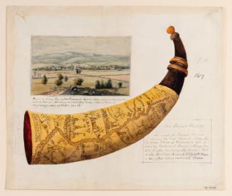 Powder Horn: Jansen Wurts (FW-167), with a Landscape Vignette of Kingston, New York in 1819, after John Vanderlyn