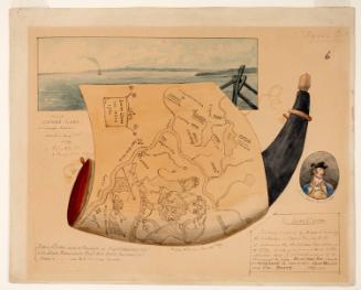 Powder Horn: John Coon (R-6), with Carving Unfurled and Vignettes of a View of Lake Cayuga, New York and a Portrait of General John Sullivan