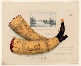 Powder Horn: Jacob Van Wostt (R-138), with a Vignette View of the Aqueduct at Schoharie, New York