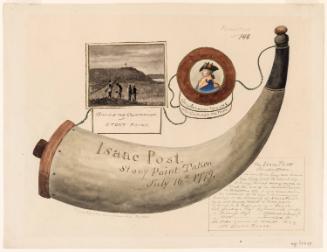 Powder Horn: Isaac Post (R-148), with Vignettes of a Portrait of General Anthony Wayne and a Scene of the Betrayal By Benedict Arnold