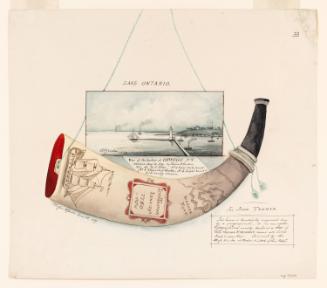 Powder Horn: John Truman (FW-33), with a Vignette View of the Harbor of Oswego, New York, on Lake Ontario