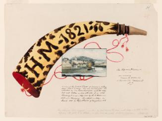 Powder Horn: Henry Markley (H-25), with a Vignette View of the Lower Fort, Schoharie Village, New York