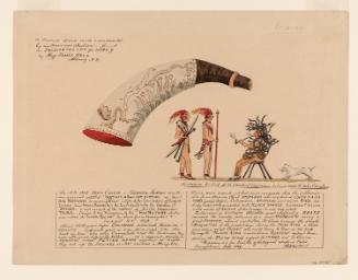 Powder Horn: Onondaga Indian, Prof. James Hall, Owner (I-11), with a Vignette Scene of Legendary Onondaga Chief Atotarho