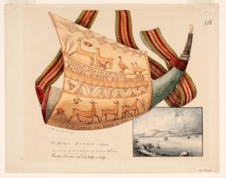 Powder Horn: Thomas Heald and Samuel Hedden (FW-113), with Carving Unfurled and a Landscape Vignette of Quebec, Canada, in 1759