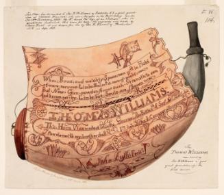 Powder Horn: Thomas Williams (FW-114), with Carving Unfurled
