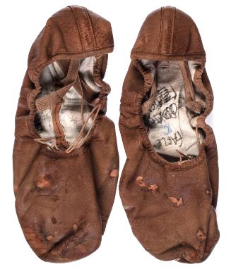 Spray-painted men’s ballet shoes