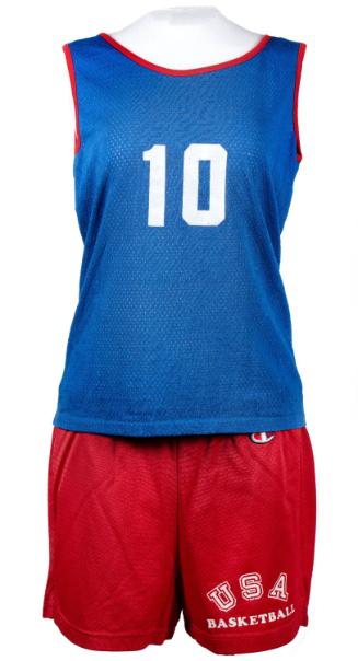 Practice basketball uniform worn by Nancy Lieberman during the 1976 Olympics