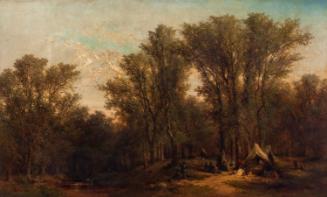Forest life, encampment on the Penobscot