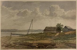 Shipyard on the Hudson River, Nyack, New York; verso: fragmentary landscape