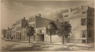 West Side of Washington Street at Corner of Johnson Street in 1848-50, Brooklyn, New York