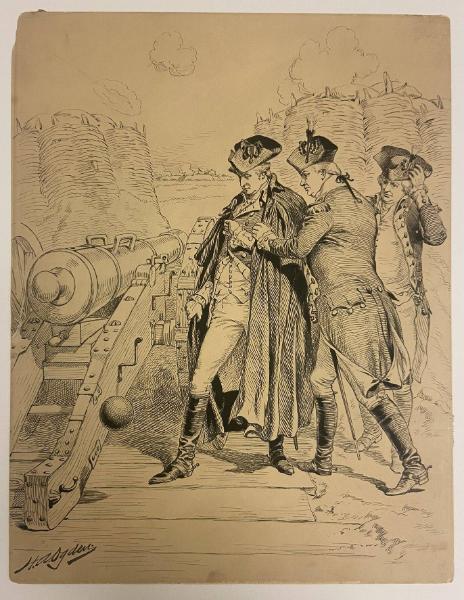 Washington Escaping a British Cannon Shot at the Siege of Yorktown, October 1781