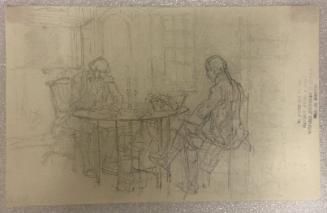 Washington and Aide at Headquarters; verso: Sketch of a Crowded Room
