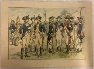Uniforms of the Continental Line, 1779-83: Hand-colored, annotated photolithic print