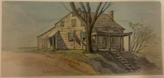 The Briggs House, Knightsbridge Road, Fordham, Bronx, New York; verso: sketch of forested landscape