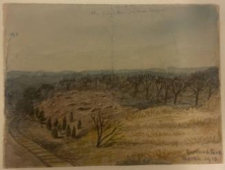 Landscape in Van Cortlandt Park with Railroad Tracks, Bronx, New York; verso: landscape with trees