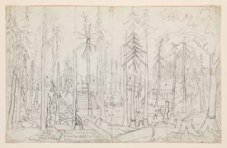 Preparatory Drawing for "View of Ballston Springs, New York, Through the Trees"