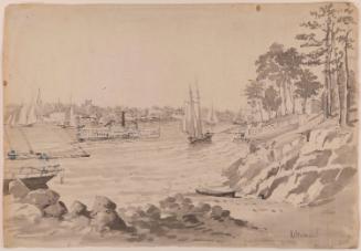 View of Astoria, Long Island [New York]: From the New York Side: Study for a Lithograph