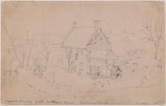 Vechte-Cortelyou House, Gowanus, Brooklyn, New York; verso: sketches of foliage and buildings