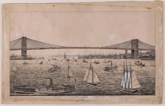 View of the Brooklyn Bridge from the East River Looking South, New York