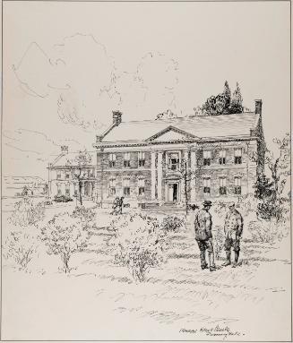 Agricultural Institute, Farmingdale, Long Island, New York; verso: sketch of same view