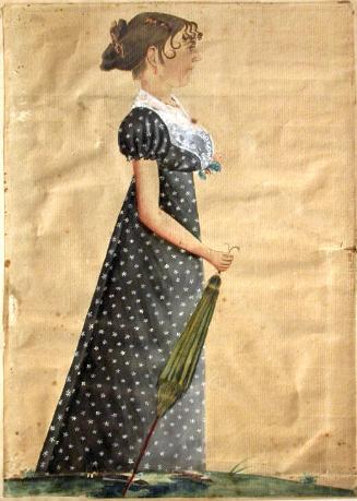 Profile Portrait of an Unidentified Woman Holding a Parasol