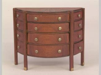 Miniature Furniture, Semi-Circular Chest with Inlaid Top