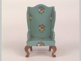 Dollhouse chair w/painted flora and sticker: Tynie Toys