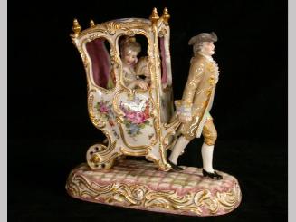 Figural Group, Man Pulling Woman in a Sedan Chair