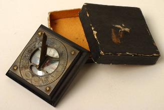 Pocket sundial with compass in original box
