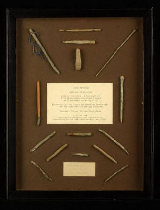 Framed set of lead pencils (15) excavated at Revolutionary War sites