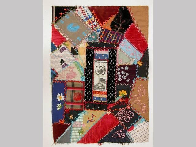 Crazy quilt patchwork square