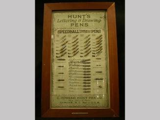 Store display for "Hunt's Lettering & Drawing Pens"