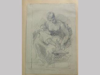 Woman with Baby and Basin