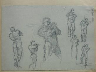 Six Anatomical Studies of a Male Nude; Study of a Standing Woman