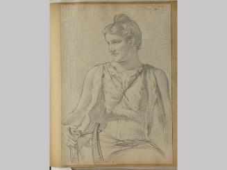Sketch of a Woman (Minnie Clark) Holding a Lyre