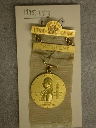 Committee badge, George Washington inauguration centennial