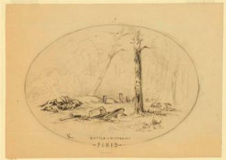 Oval Allegorical Vignette of Remains from the Battle of Pittsburg Landing (Shiloh), Tennessee