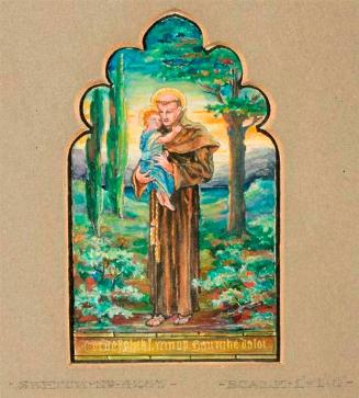 Design for a Stained-Glass Window with St. Anthony of Padua, for a Mausoleum in St. John's Cemetery