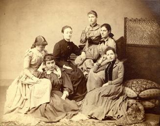 Portrait of Six Young Women Seated in a Turkish Corner