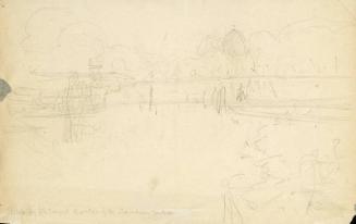 Study for "The Luxembourg Gardens at Twilight"; verso: studies for "Rehearsal of the Pasdeloup Orchestra at the Cirque d'Hiver"
