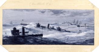 U.S. "Monitor" Riding out a Gale During the Blockade off Charleston, South Carolina