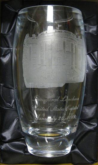 Crystal commemorative vase and box