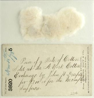 Piece of bale cotton from New York Cotton Exchange