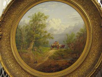 Rural Scene with Two Figures in a Horse Cart