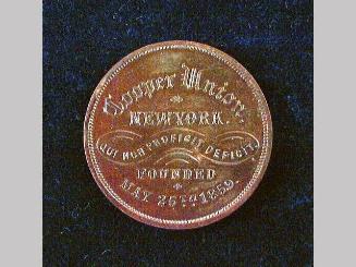 Medallion in case: Cooper Union...1859