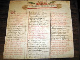 Fraktur: "Shriftliches Berlangen (Written Longings)", Nine Prayers