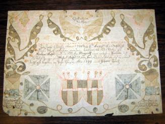 Fraktur: "Gott allein die Ehre", Certificate of Birth, Baptism, and Marriage