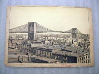 The Brooklyn Bridge from the New York Side at Water and Fulton Streets, New York City