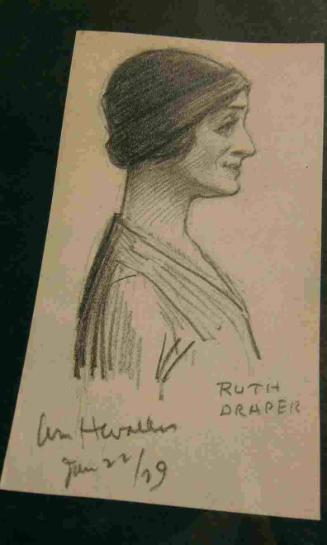 Profile Portrait of Ruth Draper (1884-1956); verso: sketch of a woman